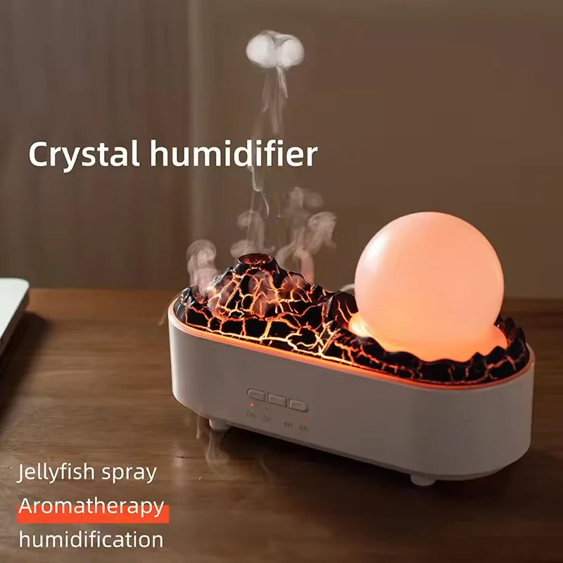 Volcano Humidifier Household Large Fog Desktop Creative Ornaments Bedroom Night Light Home Air Humidifier with Dual Mist Modes