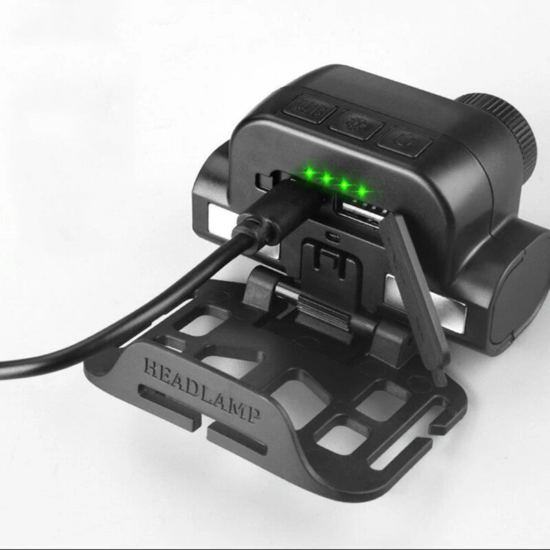 XPG+COB Red And Green Light With Magnet Built-in Battery USB Charging Wave Sensing Zoom Strong Light Headlamp