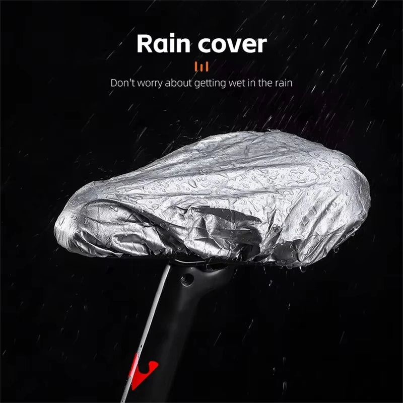 WEST BIKING Comfty High Elastic Silicone Bicycle Saddle Cover Soft Breathable Bike Seat Cushion With Rainproof Cover for Road MTB Outdoor Riding