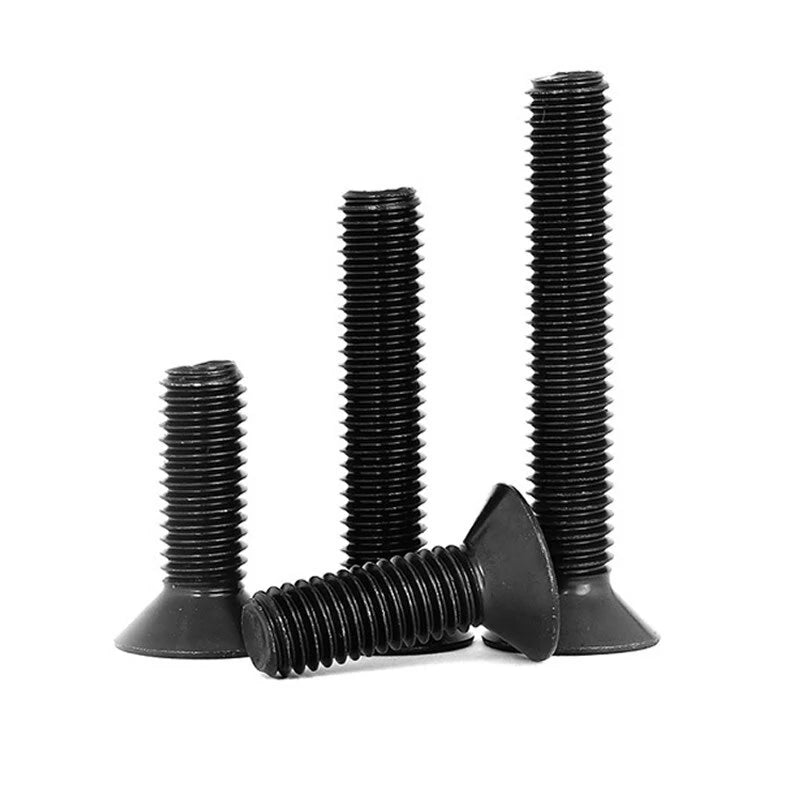 720pcs M3 Carbon Steel Black Round Head Screw Countersunk Head Flat Head Bolt Set Hex Hexagon Socket Screw Assortment Kit