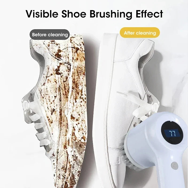 Electric Spin Scrubber Rechargeable Cleaning Brush IPX7 Waterproof 120 Min Work Time with 5 Brush Heads USB Charging for Bathroom Kitchen Basin