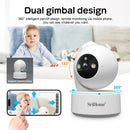 SriHome DH050-SH064 4K 8MP Smart Baby Monitoring Camera Kit with 5-inch Touch Screen 3X Digital Zoom 355 PTZ AI Crying Detection Color Night Vision Human Tracking Alarm 2-Way Audio Home Monitor Viewing Cameras
