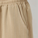 Men's Quick Dry Cotton Linen Shorts Summer Breathable Stripe Casual Gym Running Cargo Pocket Beach Five-point Pants Lightweight Comfortable