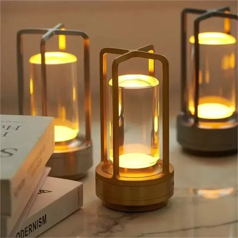 IPRee Touch Atmosphere LED Night Light Retro 1800mAh USB Charging Rechargeable Decorative bar Table Lamp Decoration Bedroom Desk Lighting Camping Light