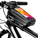 WILD MAN Rainproof Bycicle Bag Fits 5.5-6.7 inch Mobile Phone Touch Screen Front Frame Bike Bag Top Tube for Mountain Road Bike MTB Cycling