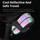 WEST BIKING 0.4L Reflective Bicycle Saddle Bag Mini Lightweight Portable Zipper Bike Bag Tail Pouch for Road MTB