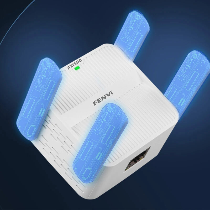 FENVI AX1500 WiFi 6 Repeater Extender Signal Booster Dual Band 2.4G/5GHz Wi-Fi Signal Amplifier Long Range Router with 4 Antennas