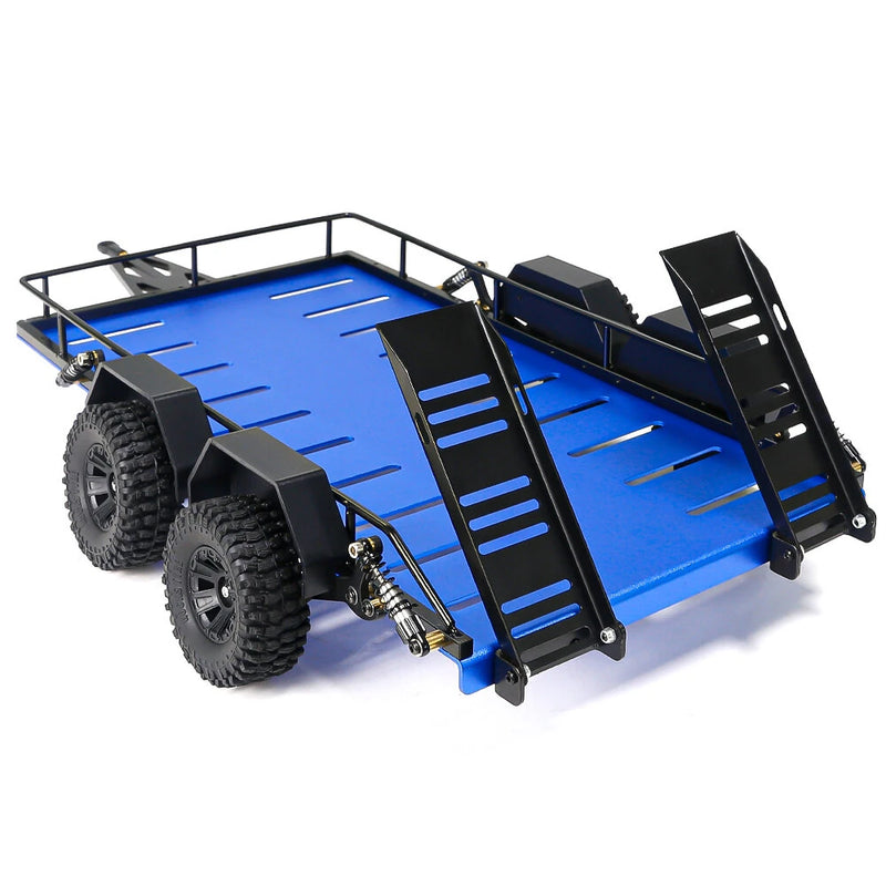 Simulation Trailer Four Wheels for Land Rover Tornado TRX4M 1/18 RC Cars Vehicles Models Spare Parts Accessories