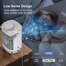 Mini Air Conditioner 700ml High-Capacity USB Cooling Fan with Four-Speed Wind Setting Mood Lighting and Natural Wind Mode Ideal for Bedroom Cooling and Air Humidification
