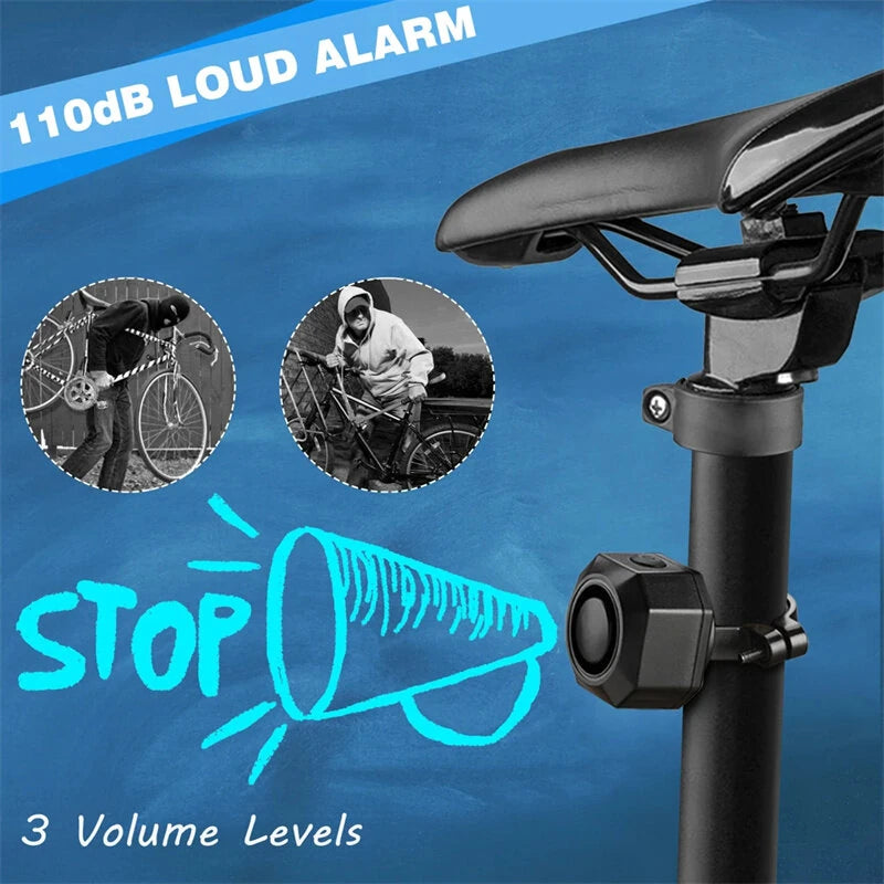 XANES 110dB Bicycle Anti-theft Alarm Lock Wireless Control 70m Range 180 Days Standby USB Rechargeable Waterproof Vibration Alarm for Electric Scooter Bicycle Motorcycle Security Device