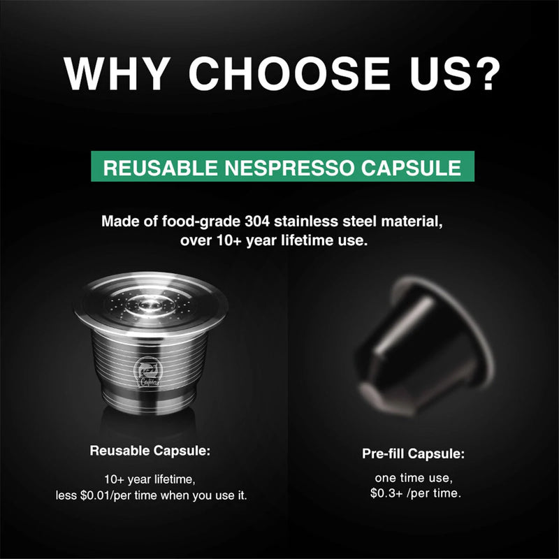 Coffee Capsule Cup Stainless Steel Filter Reusable Refillable Kit For Nespresso U Machine