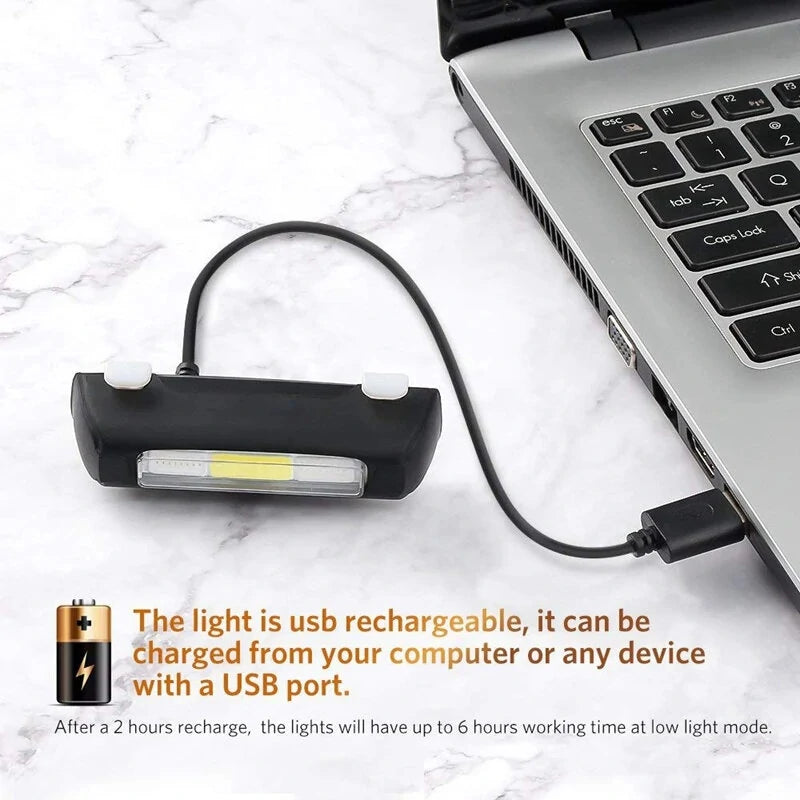 Cansses Bike Taillight 500mAh Battery 7 Light Modes USB Rechargeable Waterproof Lightweight Bicycle Rear Light for Night Cycling