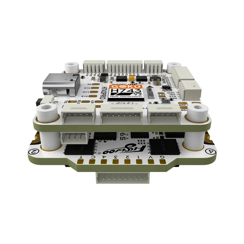 30x30mm GOKU H743 PRO Flight Controller 55A 32Bit 128K AM32 3-6S 4in1 ESC Stack for RC FPV Racing Drones Support DJI O4 / O4 Pro