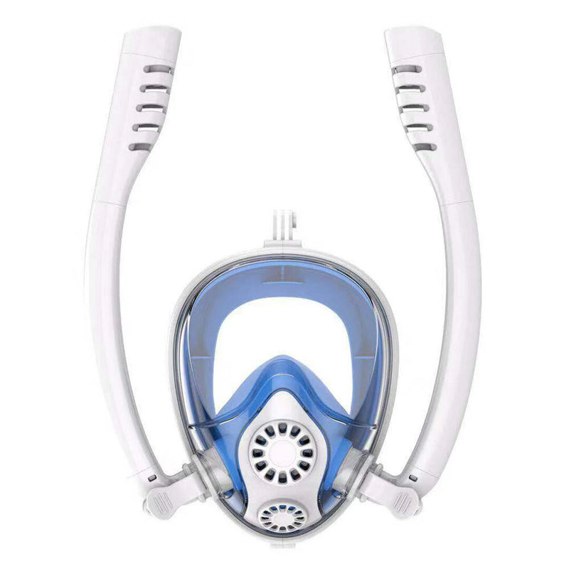 Double Tube Waterproof Anti-fog Goggles 180 Panoramic Full Face Swimming Goggles Fully Dry Snorkel Goggles for Diving