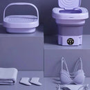 Portable Folding Mini Washing Machine 10W with Spin-Dry 8L Capacity Compact Design for Small Items Easy Operation Available in Lavender and Mint Green 110V or 220V Plug Option