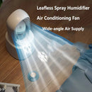 Portable Bladeless Fan With Night Light Spray Air Cooler Air Humidifier Six Speed Wind Adjustment USB Fan Desktop Fan Silent Air Conditioner