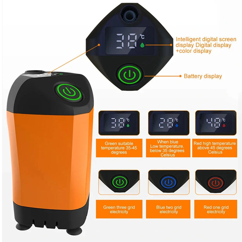 Portable Electric Shower Pump Outdoor Camping Shower IPX7 Waterproof with Digital Display for Camping Hiking Backpacking Travel
