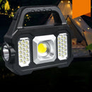 LED+COB/SMD Portable Strong Camping Light USB Charging Solar LED Handheld Flashlight Multifunctional Power Display With Side Light for Mountaineering Hiking Work Torch