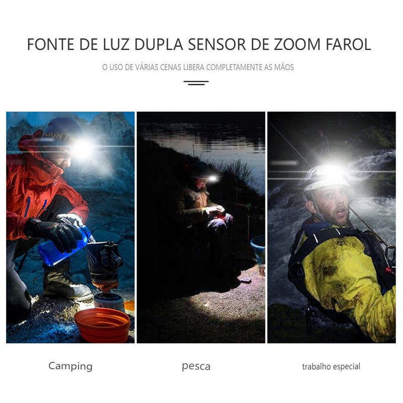 XHP50 LED Headlamp Sensor USB Rechargeable with 21700 Battery Flashlight Torch Head Lamp Camping Fishing Lamp