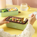 2 Layer 300W Portable Electric Lunch Box Food Warmer for Travel Self Cooking Heated Lunch Box for Home Office Cooking Food