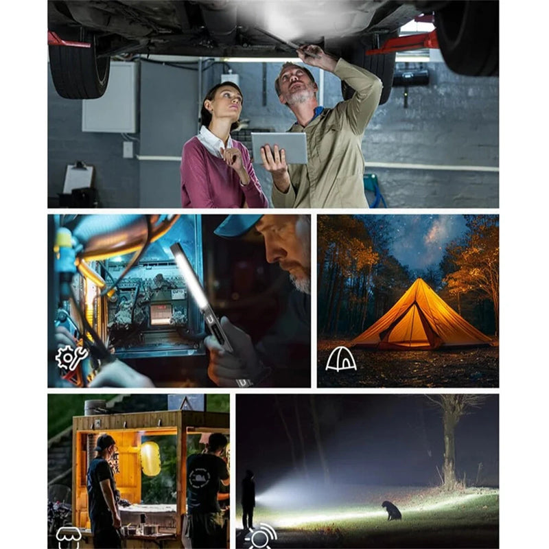 Portable LED +COB Mini Nursing Strong Light Rechargeable Emergency Ruler Work Light Flashlight Light With Magnet Maintenance Light