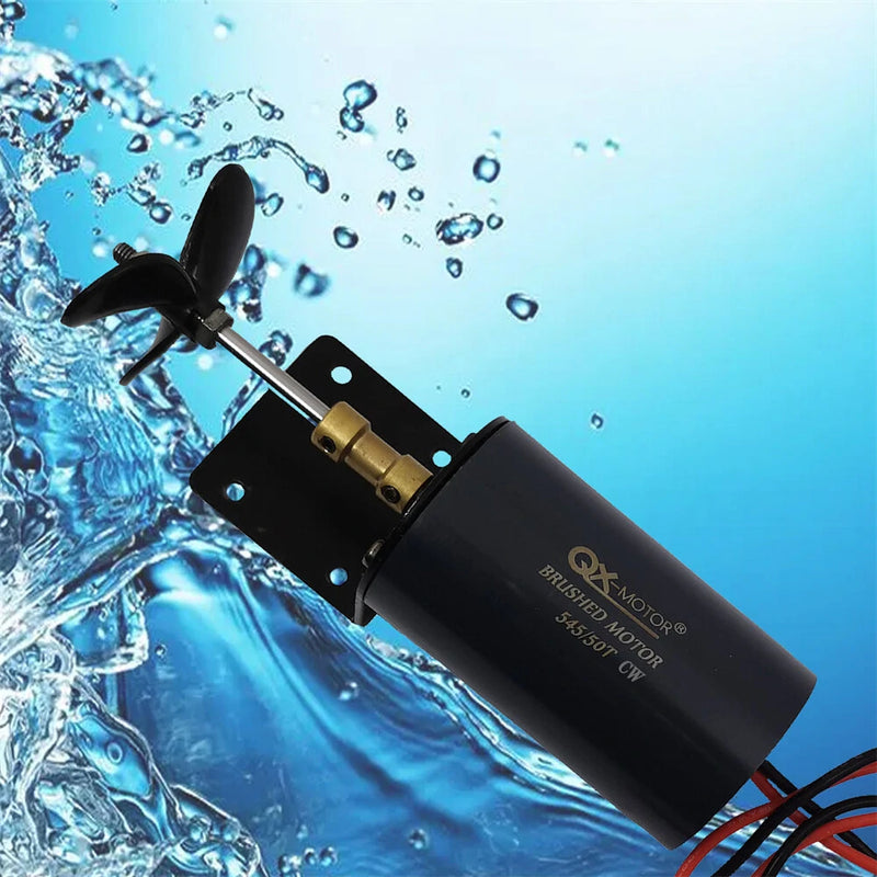 QX_Motor Underwater Propeller 545 / 50T 12V 16V Brushed Motor for Unmanned / Nesting Trawler/Remote Control /Duck Boat RC Vehicles Models Parts