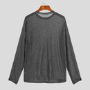 INCERUN Men Mesh Thin Long Sleeve T-shirts Comfortable Loose Fit Sun Protection Crew Neck Top Large Size S-5XL for Spring Fall