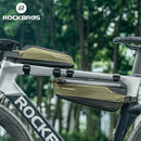 ROCKBROS Bicycle Bag Quick Release Narrow Cycling Top Down Tube Bag Large Capacity Lightweight Reflective Triangle Bag for Outdoor Cycling