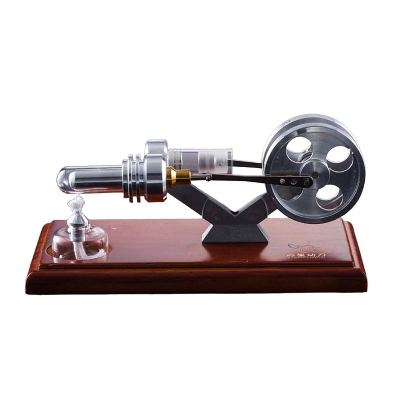 StarPower QX-SL-01 Hot Air Stirling Engine Model with Wooden / Metal Base DIY Generator Physics Experiment Science Education Toys
