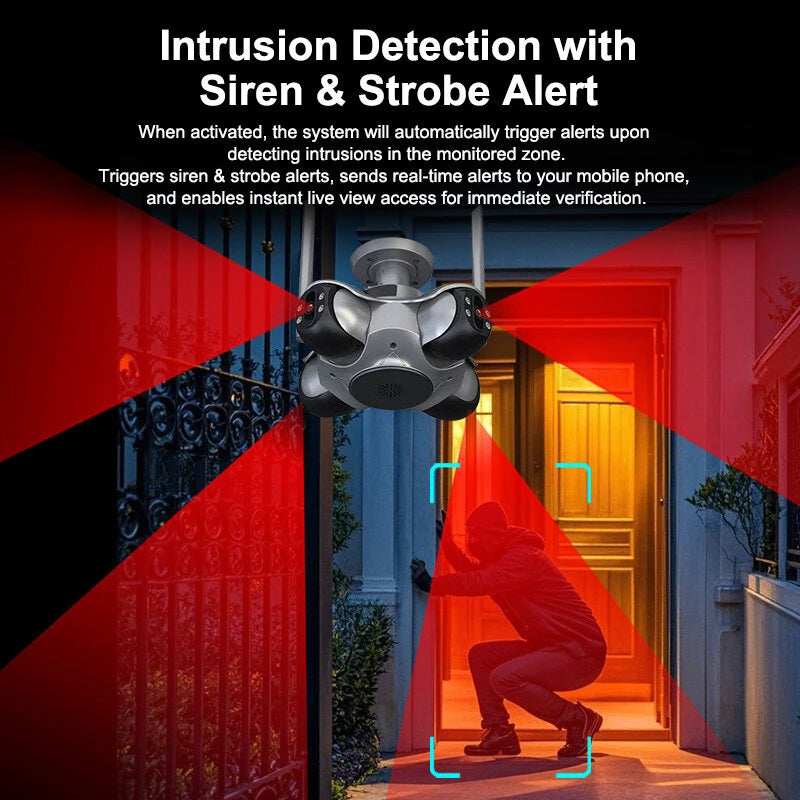 4MP+4MP+4MP+4MP Multi-directional Camera Four-screen Panoramic Home Outdoor HD Ball Wireless WIFI Network Camera