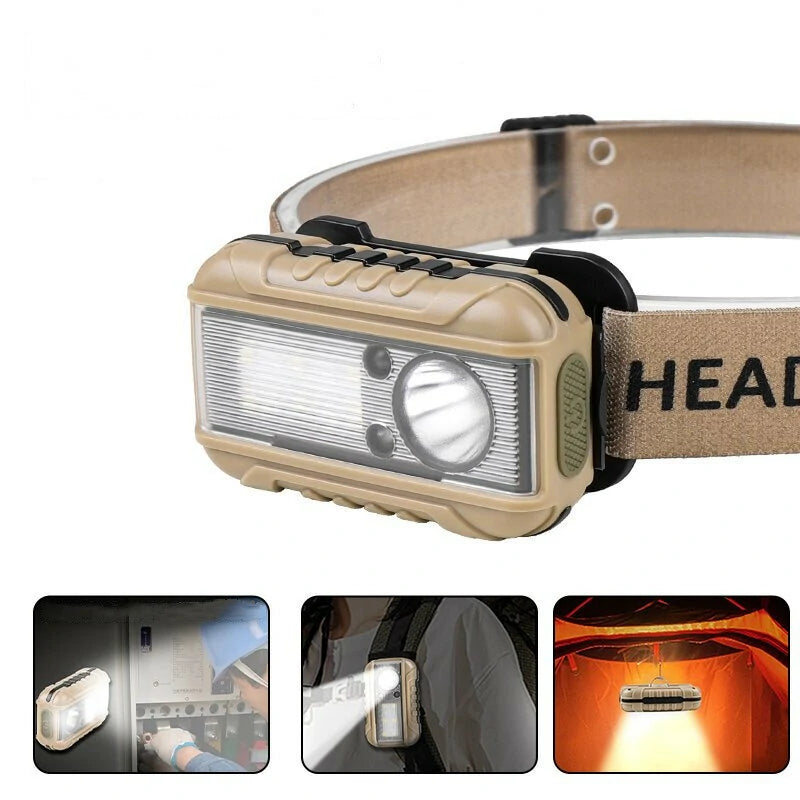 350LM XPE Indicator Sensing LED Headlight Multifunctional Headlight Built-in Battery Long Range Battery with Magnetic Hook