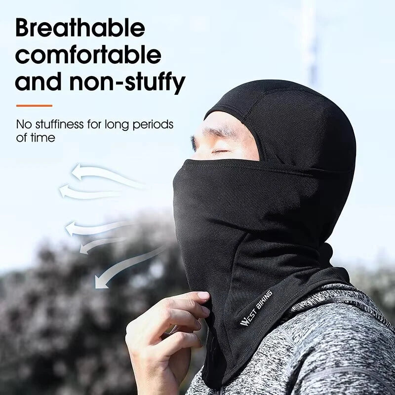 WEST BIKING Cycling Cap Winter Warm Running Scarf Large Size Balaclava Velvet Bike Full Face Cover Headwear Climbing Fishing Skating Hat