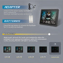 AGSIVO Weather Station Alarm Clock Wireless Indoor Outdoor Thermometer with Atomic Clock Forecast Station with Calendar and Adjustable Backlight