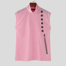 INCERUN Mens Casual Daily Print Vest Stretch Turtleneck Tank Top for Male