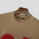 INCERUN Men's Oversized Knitted Sweater Digital Print Long-Sleeve Crew Neck Top Male Large Size S-5XL