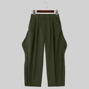 INCERUN Mens Pant Casual Chic Irregular Hem Pants for Fashion-forward Men Party Trousers