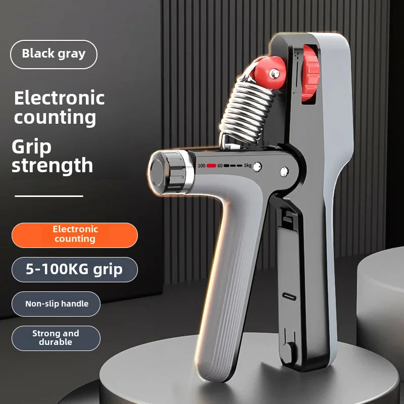 KALOAD 5-100kg USB Rechargeable Electronic Counting Hand Gripper Adjustable Resistance Strengthener for Finger Arm Muscle Strength Exercise Training