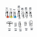 Anmuka 115pcs Fishing Connector Swivel Box Pack Pins Center Pass Swivels Sea Bean Bass Trout Fishing Accessories