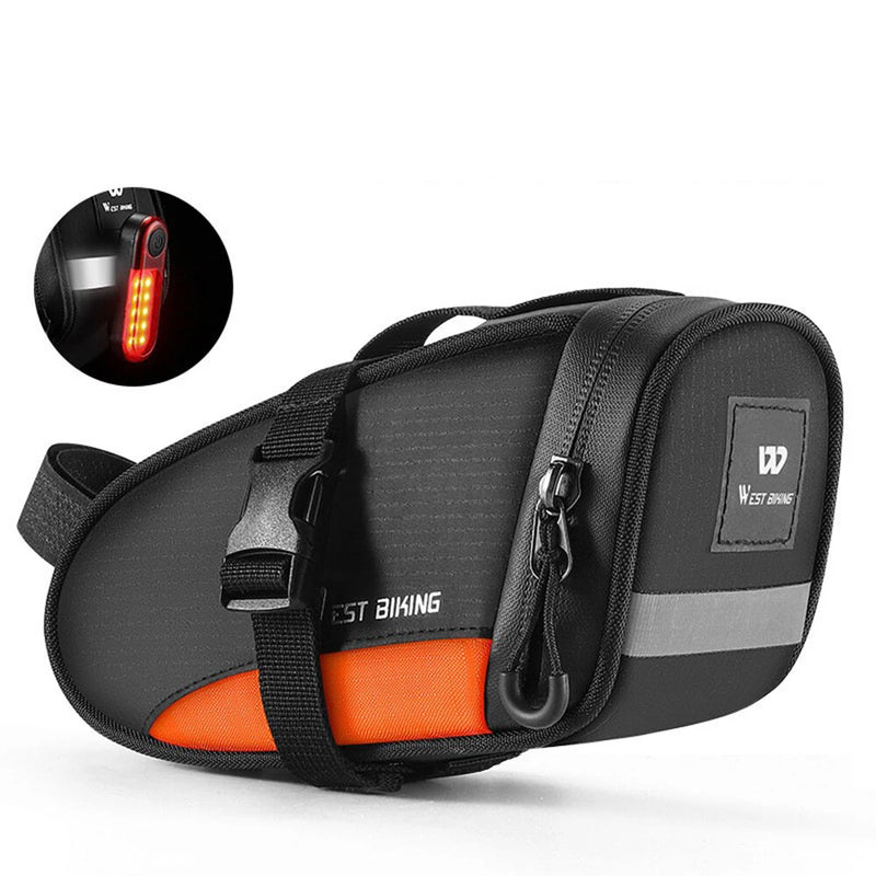 WEST BIKING 1.2L Reflective Portable Hangable Tail Light Bike Bag Mini Ultralight Waterproof Riding Bag for MTB Road Cycling
