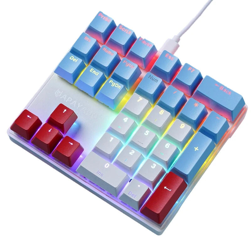 Mechzone K33 33-Keys Wired Mechanical Keypad Mini RGB Numeric Keyboards PBT Sublimation Keycaps Red Switch for Finance Business Keypad Laptop Keyboard