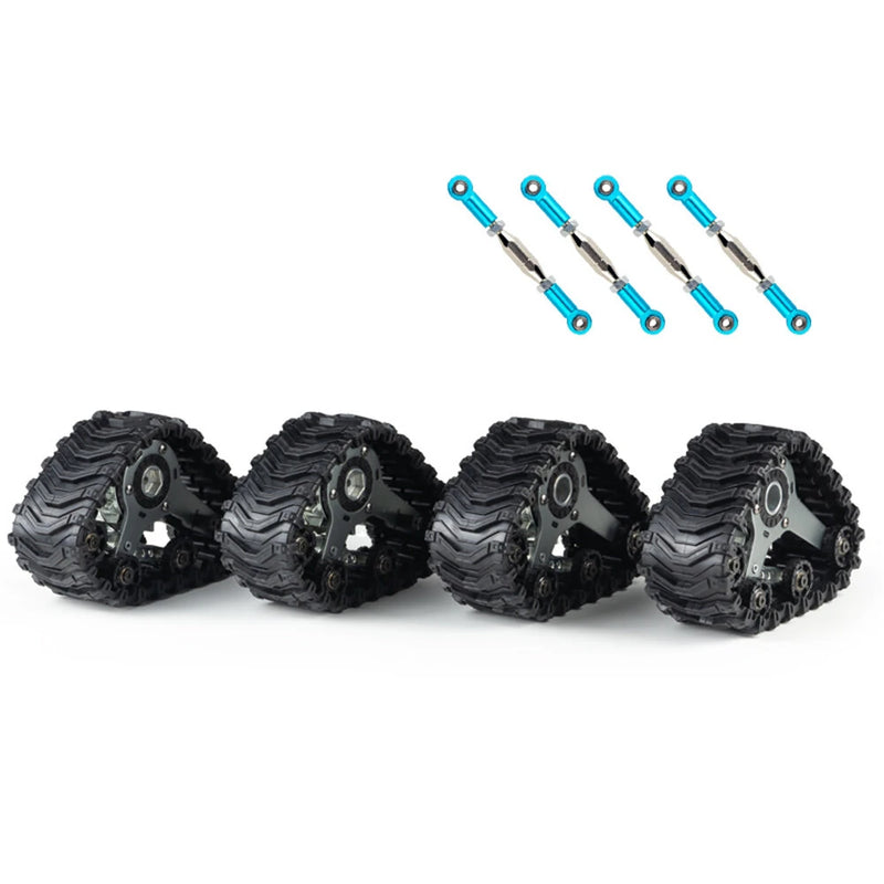 4PCS SG W001 Upgraded Track Wheels Tires 12mm Hex All Terrain for 124017 144001 104072 EC30B EAT14 1/10 1/12 1/14 RC Car Crawler Truck Off-Road Climbing Vehicles Model Spare Parts