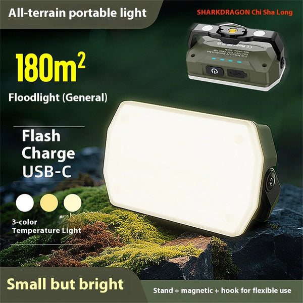 Outdoor Camping Lantern Portable Charging LED Searchlight Tent Magnetic Attraction with Hook Flashlight Outage Emergency Work Light