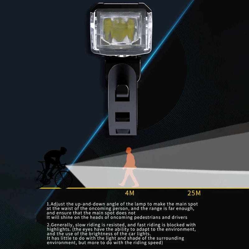 BIKIGHT Intelligent Light-sensing Bicycle Headlight 1500mAh Power Bank Flashlight Handlebar Waterproof USB Charging Bike Front Light for MTB Outdoor Safe Night Riding