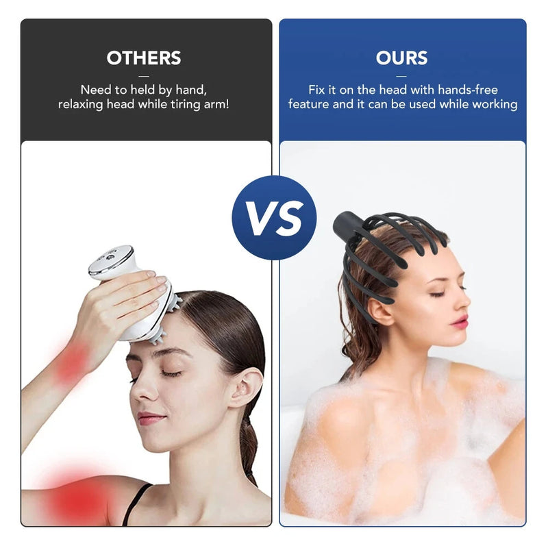Electric Octopus Claw Head Massager Scalp Scratcher Massage Machine Relief Head Stress Fatigue Vibration Massage Hair Growth
