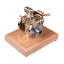 OKMO M12B 1.6cc Mini Water-cooled Single Cylinder 4-stroke Gasoline Gad Engine Upgrade ICE Model with Wooden Base Science Discovery Education Desktop Decorations Collection Toys