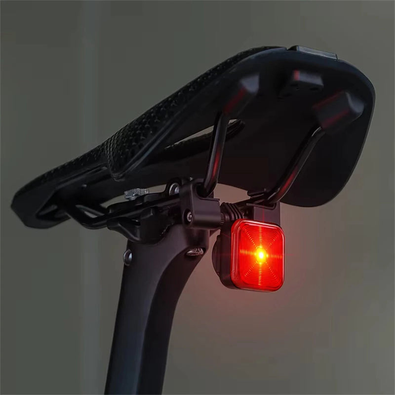 WEST BIKING 20LM LED Square Bicycle Taillight Type-C Charging Waterproof 5 Modes Warning Bike Rear Light for MTB Seat Post/Saddle