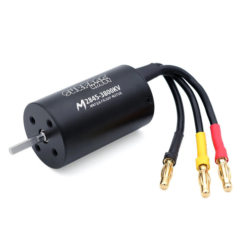 SURPASS HOBBY M2845/M540 All Black Waterproof Brushless Motor W/ M45A Waterproof ESC 4.0 Connector Suitable for 1/14 Model RC Car Parts