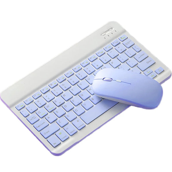10 inch Mini bluetooth Keyboard and Mouse Set for iPad Xiaomi Huawei Phone Tablet Slim Wireless Mute Keyboard for Android IOS Windows