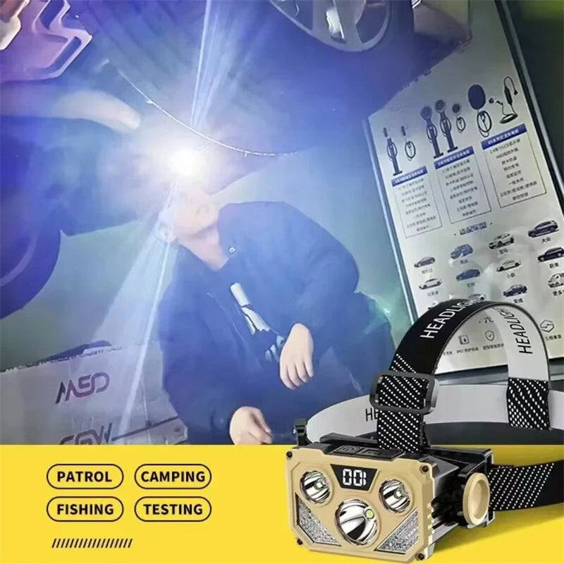 USB Rechargeable Headlamp With Blue Red Light Headlight LED Headlamp Outdoor Camping Fishing Forehead Flashlight Night Head Lamp