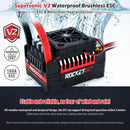 Surpass Hobby Rocket V2 Waterproof 130A/160A Brushless ESC for 1/7 1/8 RC Car Vehicles Model Parts